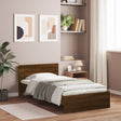 Vidaxl bedframe met hoofdbord zonder matras bruin eiken 100x200 cm