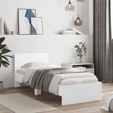 Vidaxl bedframe met hoofdbord bewerkt hout wit 90x200 cm