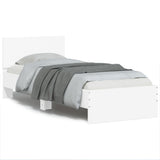 Vidaxl bedframe met hoofdbord bewerkt hout wit 75x190 cm
