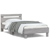 Vidaxl bedframe met hoofdbord en led grijs sonoma eiken 100x200 cm