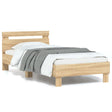 Vidaxl bedframe met hoofdbord en led sonoma eikenkleurig 90x190 cm