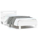 Vidaxl bedframe met hoofdbord en led-verlichting wit 75x190 cm