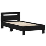 Vidaxl bedframe met hoofdbord en led-verlichting zwart 75x190 cm