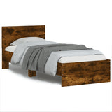 Vidaxl bedframe met hoofdbord en led gerookt eikenkleurig 90x200 cm