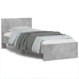 Vidaxl bedframe met hoofdbord en led-verlichting betongrijs 90x190 cm
