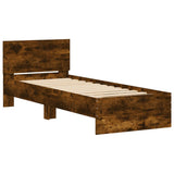 Vidaxl bedframe met hoofdbord en led gerookt eikenkleurig 90x190 cm