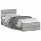 Vidaxl bedframe met hoofdbord en led grijs sonoma eikenkleur 90x190 cm