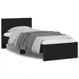 Vidaxl bedframe met hoofdbord en led-verlichting zwart 75x190 cm