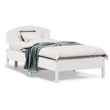 Vidaxl bedframe zonder matras massief grenenhout wit 75x190 cm