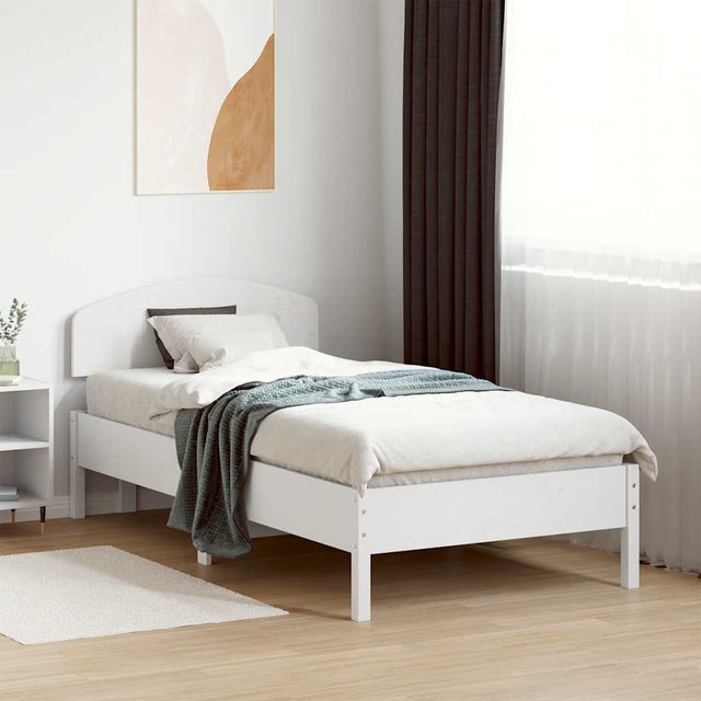 Vidaxl bedframe zonder matras massief grenenhout wit 75x190 cm