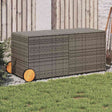 Vidaxl tuinbox met wielen 283 l poly rattan grijs