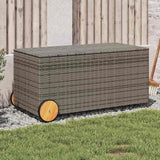 Vidaxl tuinbox met wielen 190 l poly rattan grijs