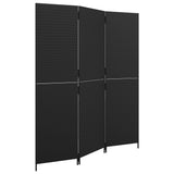 Vidaxl kamerscherm 3 panelen poly rattan zwart