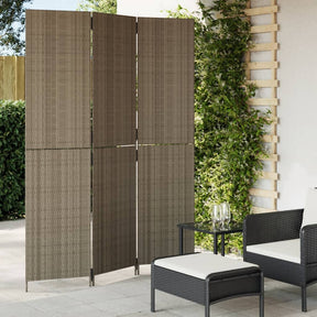 Vidaxl kamerscherm 3 panelen poly rattan grijs