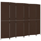 Vidaxl kamerscherm 6 panelen poly rattan bruin