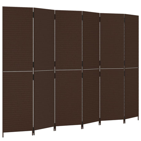 Vidaxl kamerscherm 6 panelen poly rattan bruin