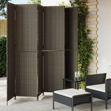Vidaxl kamerscherm 6 panelen poly rattan grijs