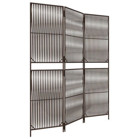 Vidaxl kamerscherm 3 panelen poly rattan bruin