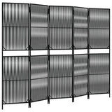 Vidaxl kamerscherm 5 panelen poly rattan zwart