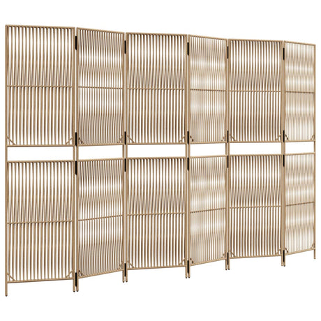 Vidaxl kamerscherm 6 panelen poly rattan beige