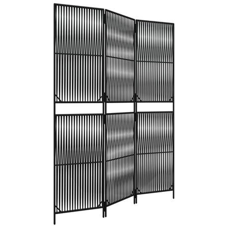 Vidaxl kamerscherm 3 panelen poly rattan zwart