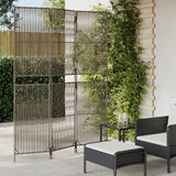Vidaxl kamerscherm 3 panelen poly rattan grijs