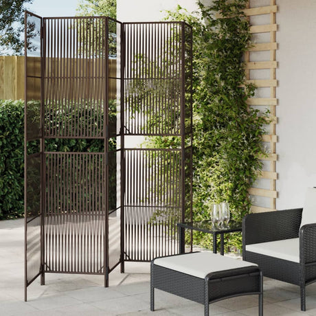 Vidaxl kamerscherm 5 panelen poly rattan bruin