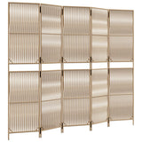Vidaxl kamerscherm 5 panelen poly rattan beige