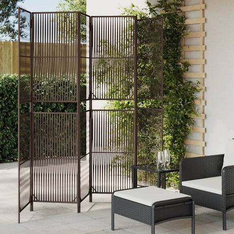 Vidaxl kamerscherm 6 panelen poly rattan bruin