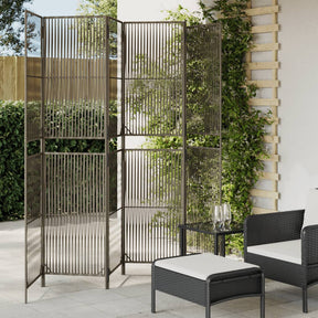 Vidaxl kamerscherm 6 panelen poly rattan grijs