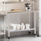 Vidaxl keukenwerktafel met bovenschap 110x55x120 cm roestvrij staal