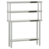 Vidaxl keukenwerktafel met bovenschap 110x30x150 cm roestvrij staal