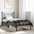 Vidaxl bedframe met hoofdbord metaal zwart 90x200 cm