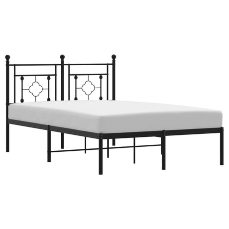 Vidaxl bedframe met hoofdbord metaal zwart 120x190 cm