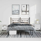 Vidaxl bedframe met hoofdbord metaal zwart 150x200 cm