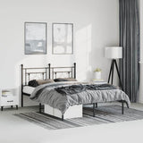 Vidaxl bedframe met hoofdbord metaal zwart 150x200 cm