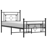 Vidaxl bedframe met hoofd- en voeteneinde metaal zwart 90x190 cm