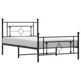 Vidaxl bedframe met hoofd- en voeteneinde metaal zwart 107x203 cm