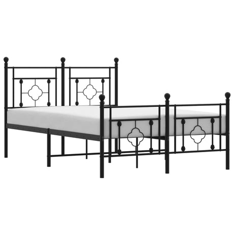 Vidaxl bedframe met hoofd- en voeteneinde metaal zwart 120x190 cm