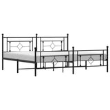 Vidaxl bedframe met hoofd- en voeteneinde metaal zwart 193x203 cm