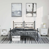 Vidaxl bedframe met hoofd- en voeteneinde metaal zwart 193x203 cm