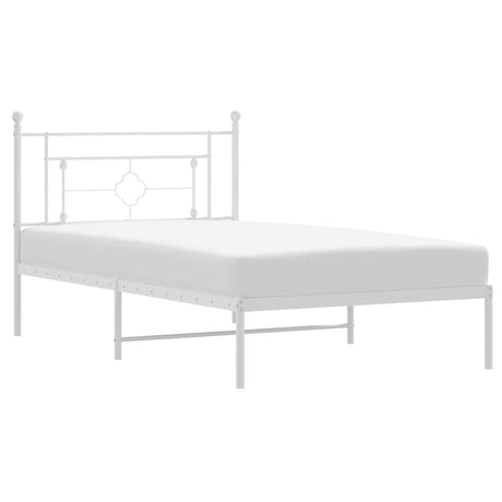 Vidaxl bedframe met hoofdbord metaal wit 107x203 cm