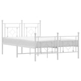 Vidaxl bedframe met hoofd- en voeteneinde metaal wit 120x200 cm