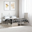 Vidaxl bedframe met hoofd- en voeteneinde metaal wit 140x190 cm
