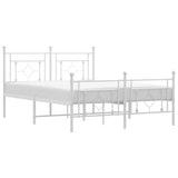 Vidaxl bedframe met hoofd- en voeteneinde metaal wit 140x200 cm