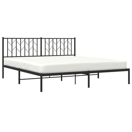 Vidaxl bedframe met hoofdbord metaal zwart 180x200 cm