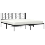 Vidaxl bedframe met hoofdbord metaal zwart 183x213 cm