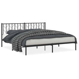Vidaxl bedframe met hoofdbord metaal zwart 193x203 cm