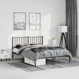 Vidaxl bedframe met hoofdbord metaal zwart 193x203 cm