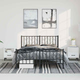 Vidaxl bedframe met hoofd- en voeteneinde metaal zwart 150x200 cm